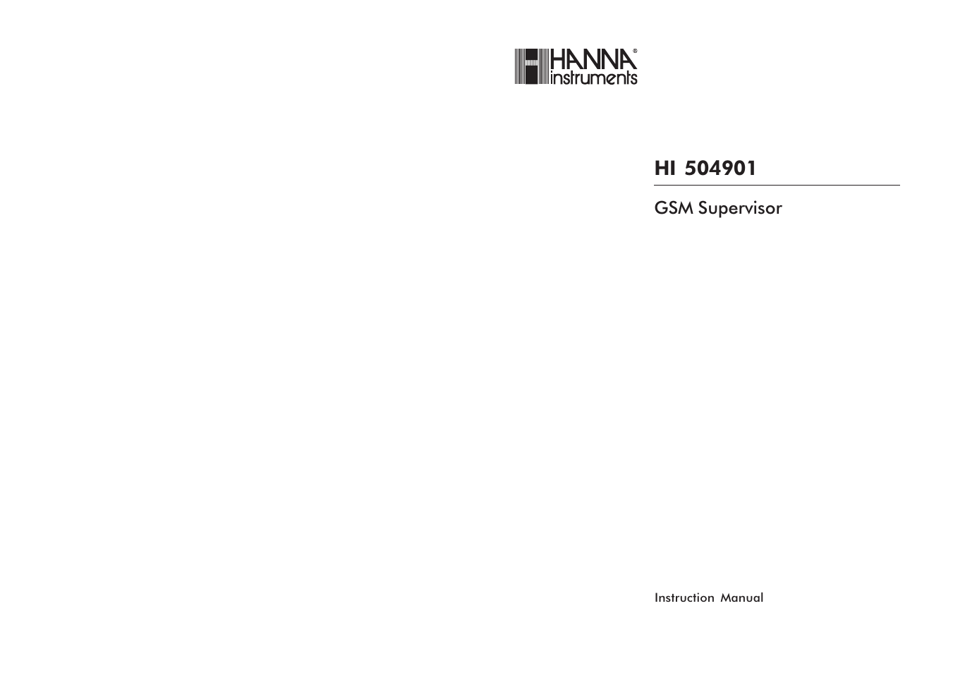 Hanna Instruments HI 504901 User Manual | 35 pages