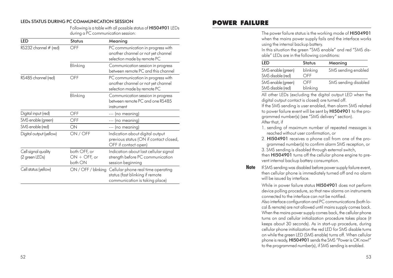 Power failure | Hanna Instruments HI 504901 User Manual | Page 27 / 35