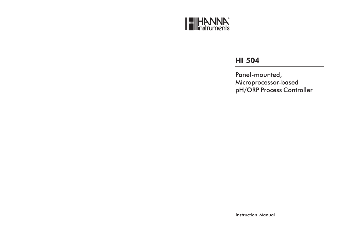 Hanna Instruments HI 504 User Manual | 59 pages