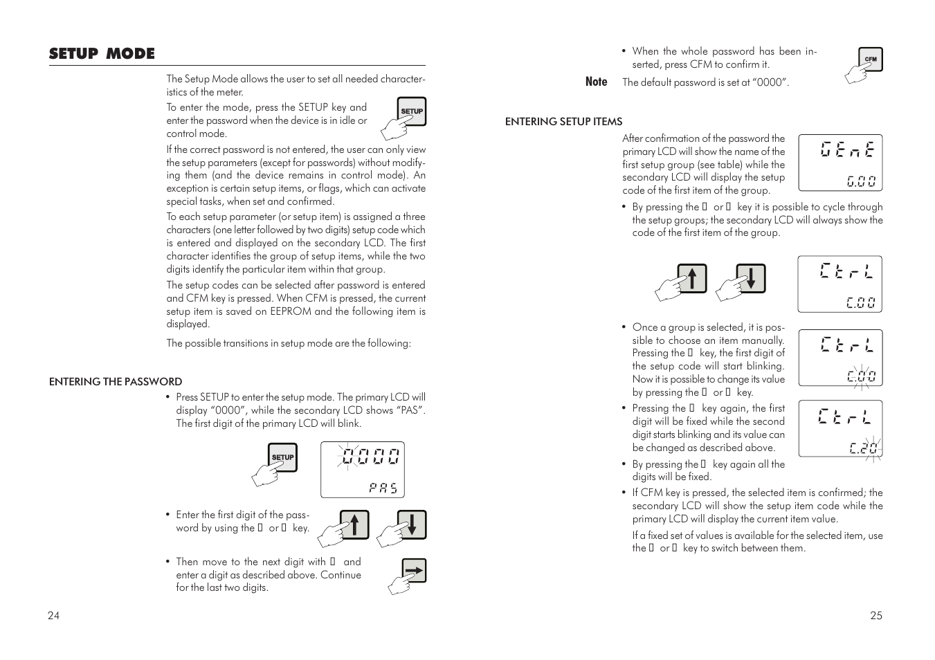 Setup mode | Hanna Instruments HI 504 User Manual | Page 13 / 59