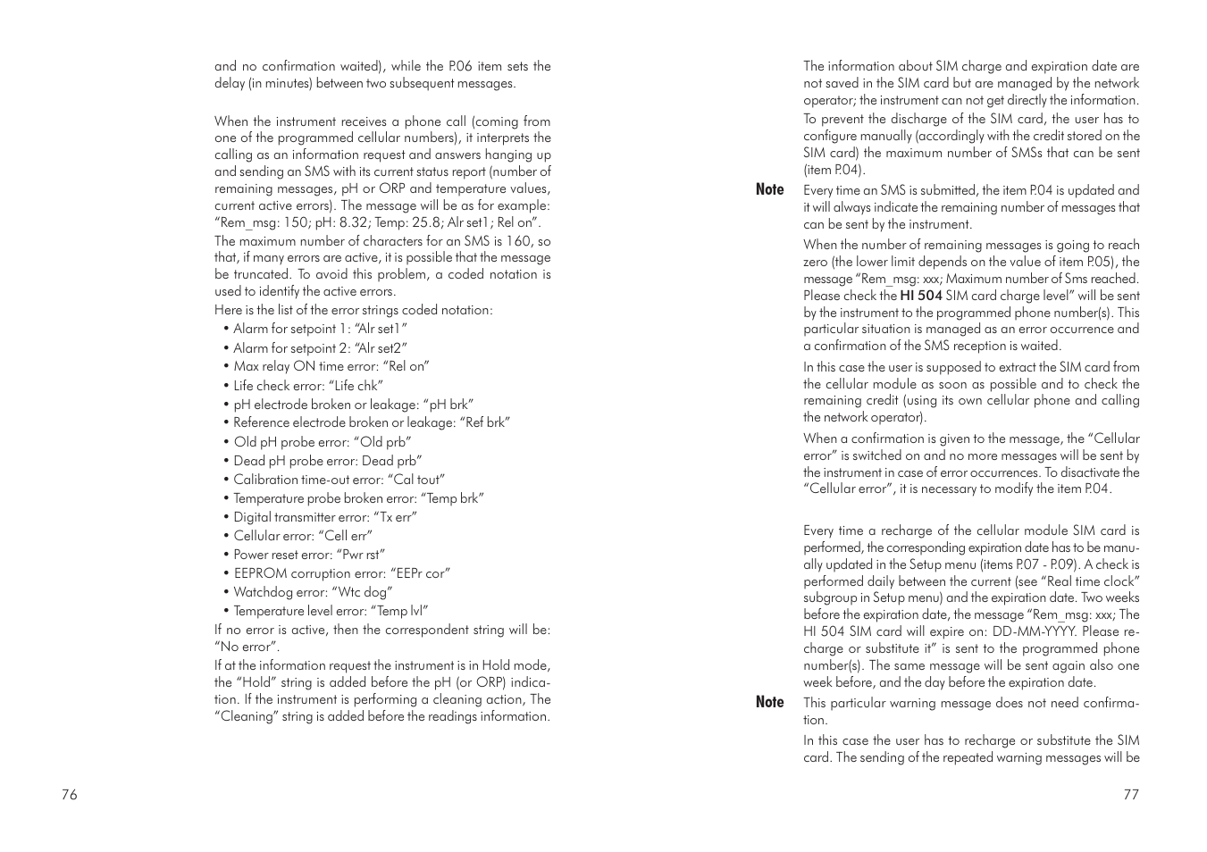 Hanna Instruments HI 504 User Manual | Page 39 / 59