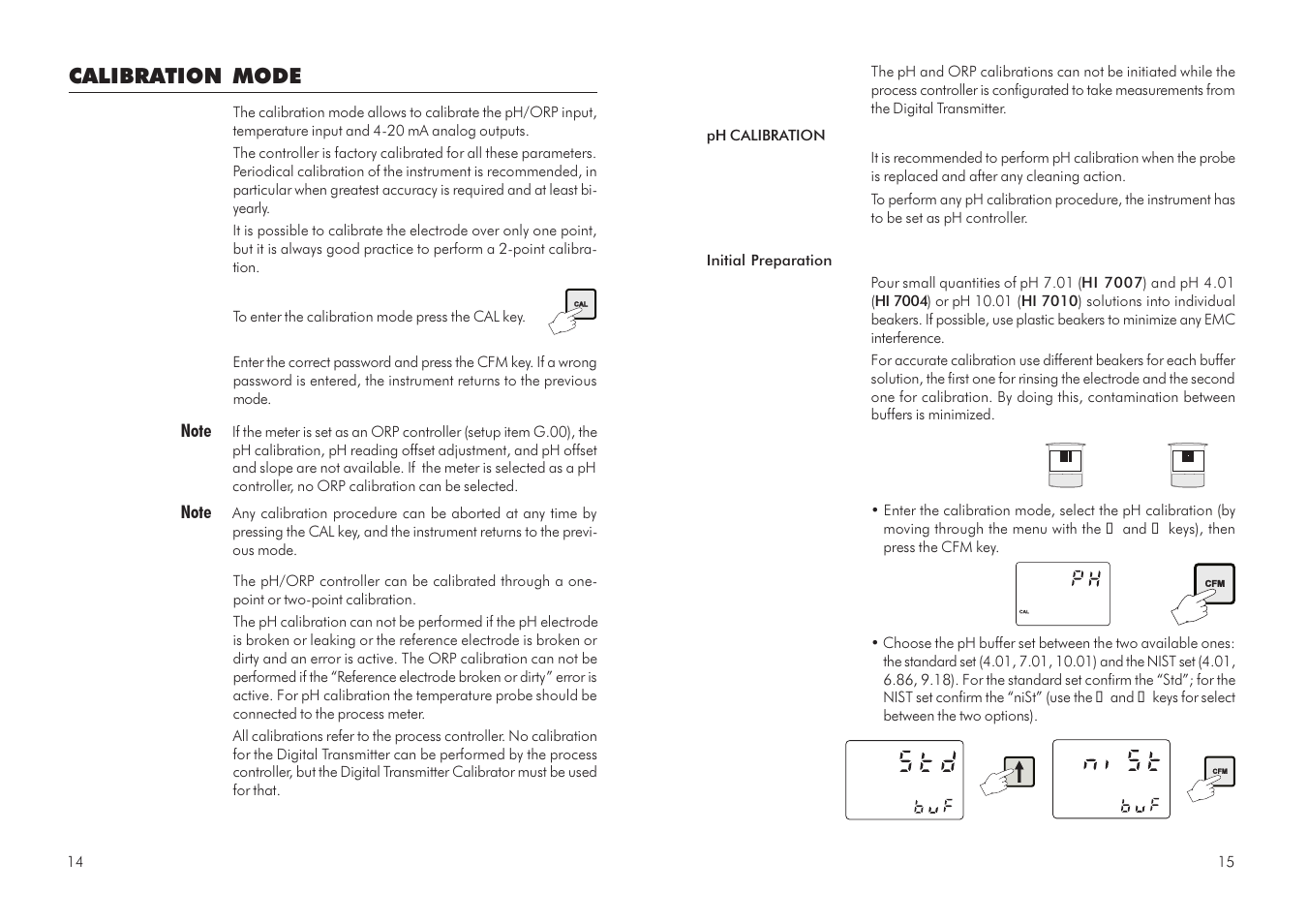 Calibration mode | Hanna Instruments HI 504 User Manual | Page 8 / 59