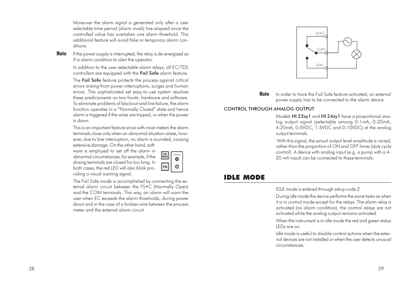 Idle mode | Hanna Instruments HI 23 User Manual | Page 15 / 31