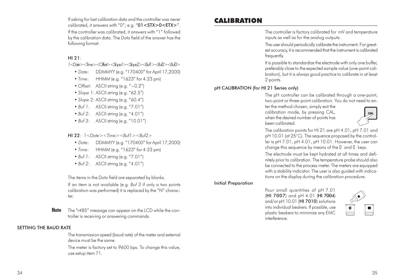 Calibration | Hanna Instruments HI 21 Series User Manual | Page 18 / 37