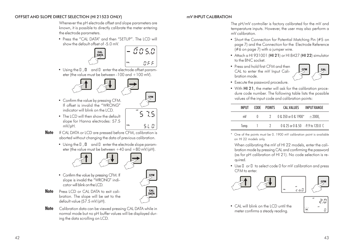 Hanna Instruments HI 21 Series User Manual | Page 22 / 37