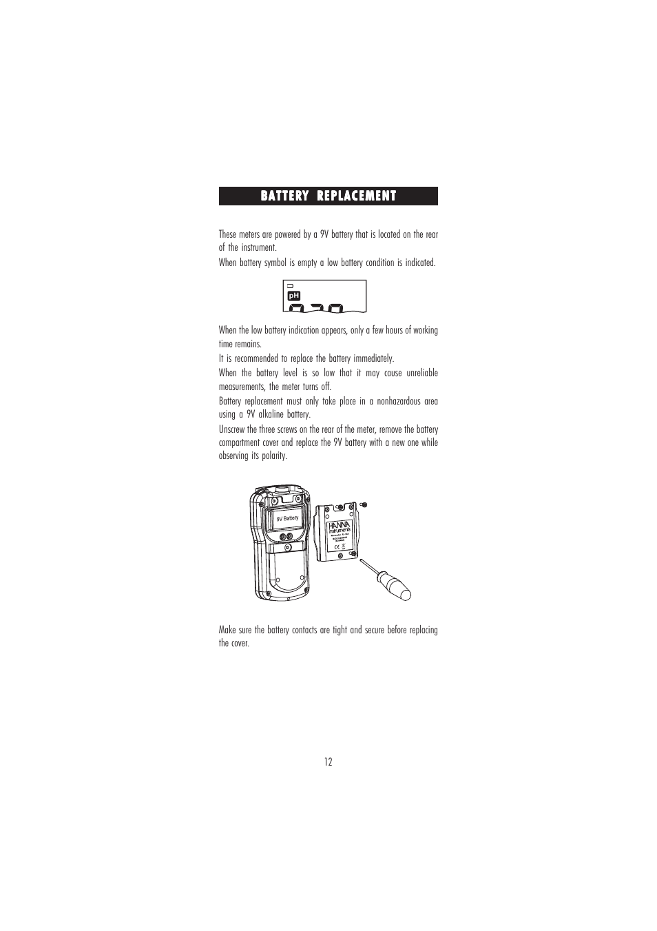 Hanna Instruments HI 9811 User Manual | Page 12 / 16