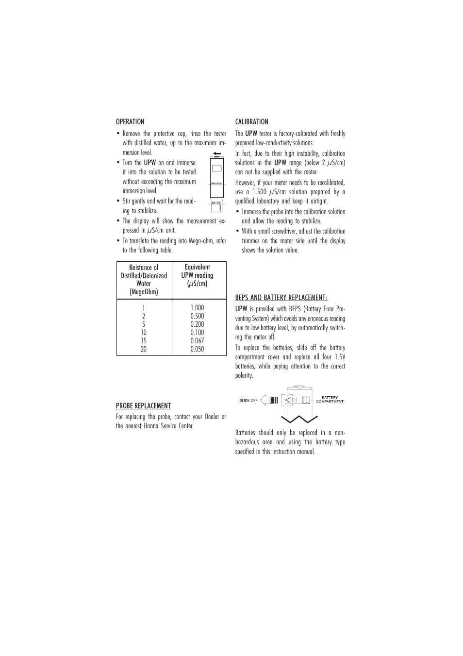 Hanna Instruments HI 98309 User Manual | Page 2 / 2