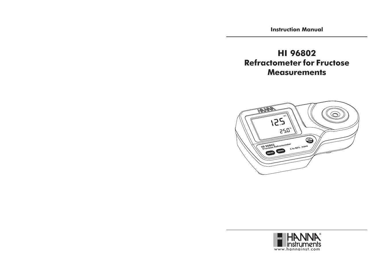 Hanna Instruments HI 96802 User Manual | 7 pages