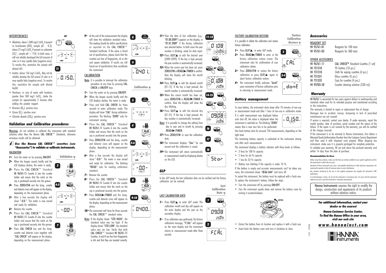 Hanna Instruments HI 96761 User Manual | Page 2 / 2