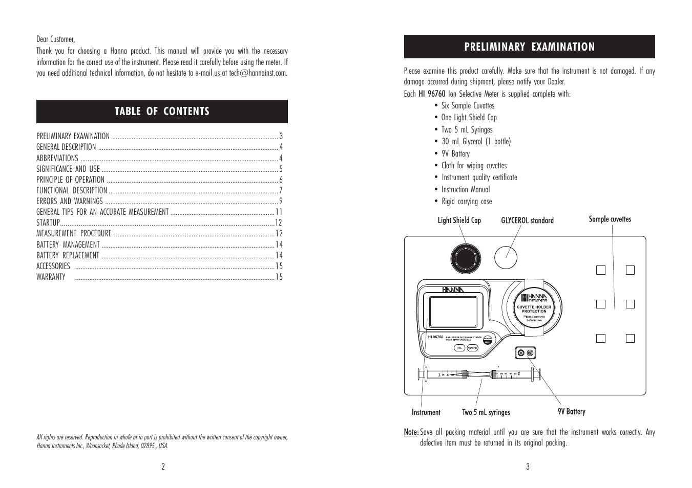 Hanna Instruments HI 96760 User Manual | Page 2 / 9