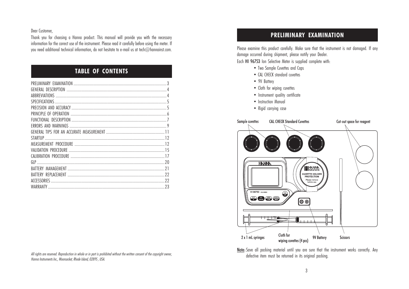 Hanna Instruments HI 96753 User Manual | Page 2 / 13