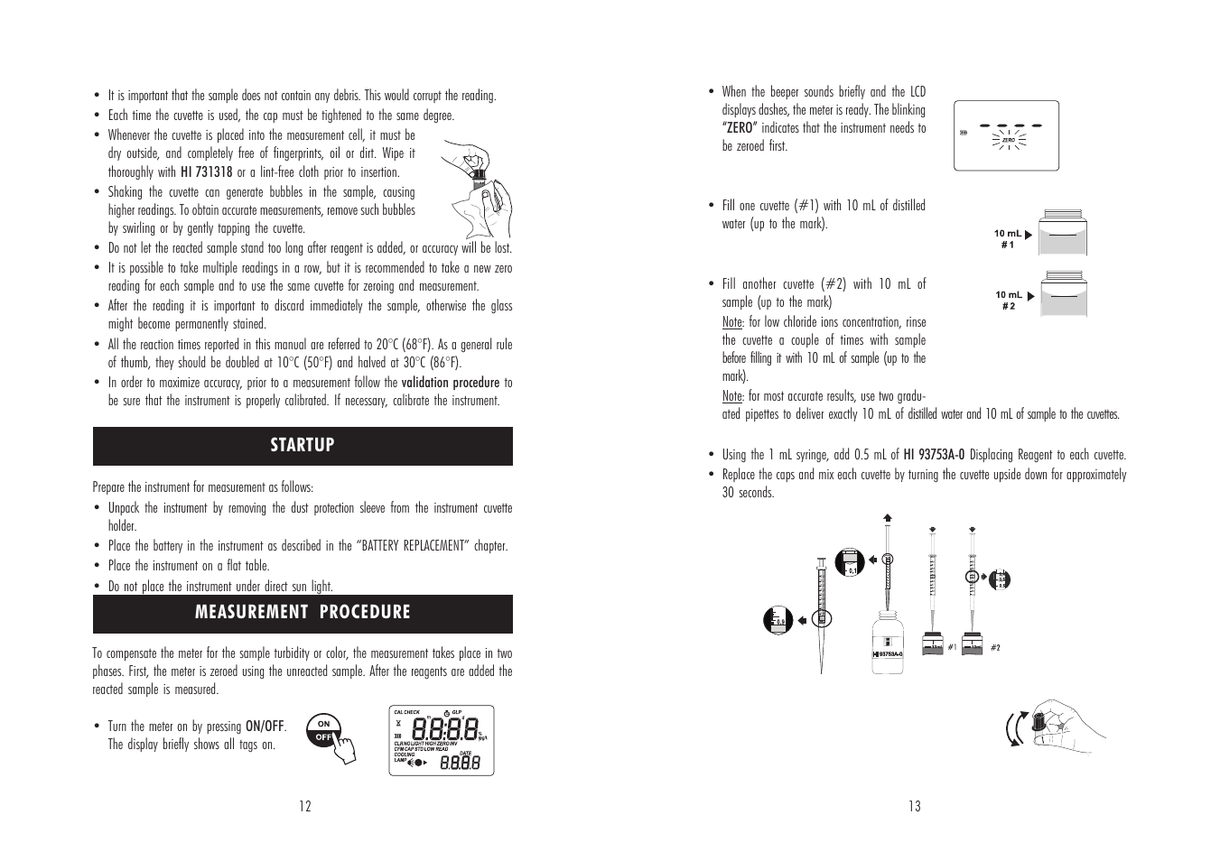 Measurement procedure startup | Hanna Instruments HI 96753 User Manual | Page 7 / 13