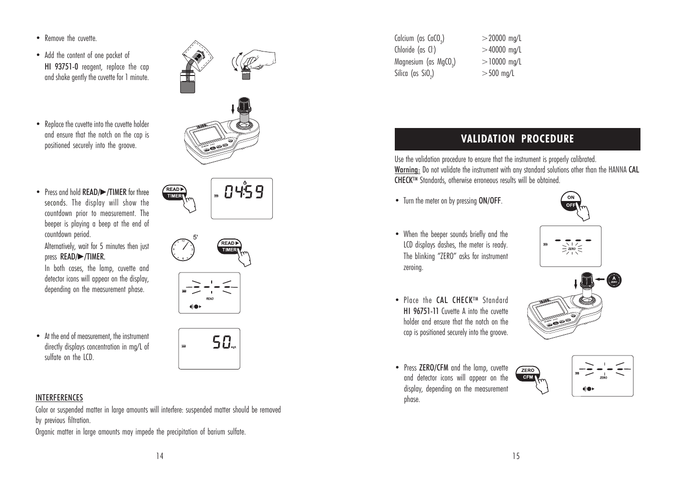 Validation procedure | Hanna Instruments HI 96751 User Manual | Page 8 / 13