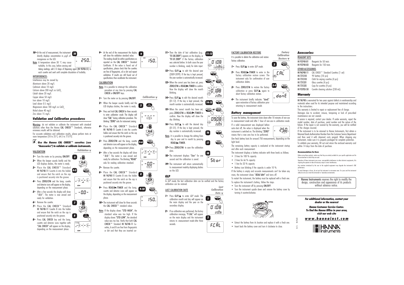 Hanna Instruments HI 96748 User Manual | Page 2 / 2