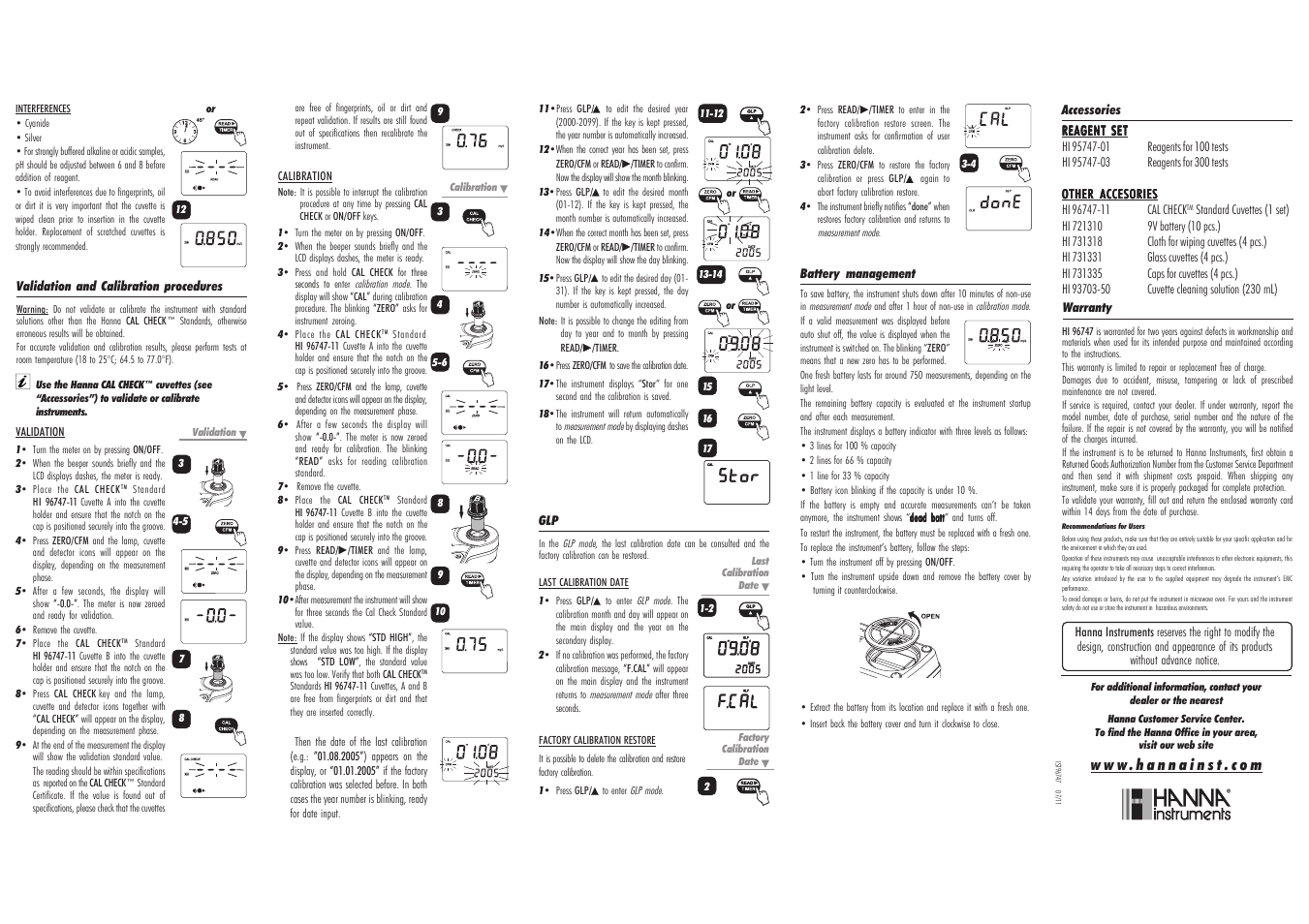 Hanna Instruments HI 96747 User Manual | Page 2 / 2