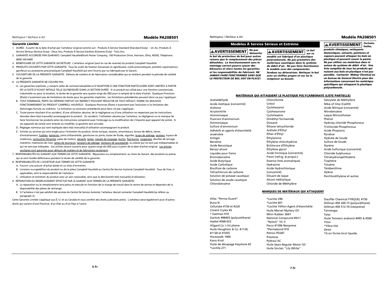 Campbell Hausfeld PA208501 User Manual | Page 6 / 17