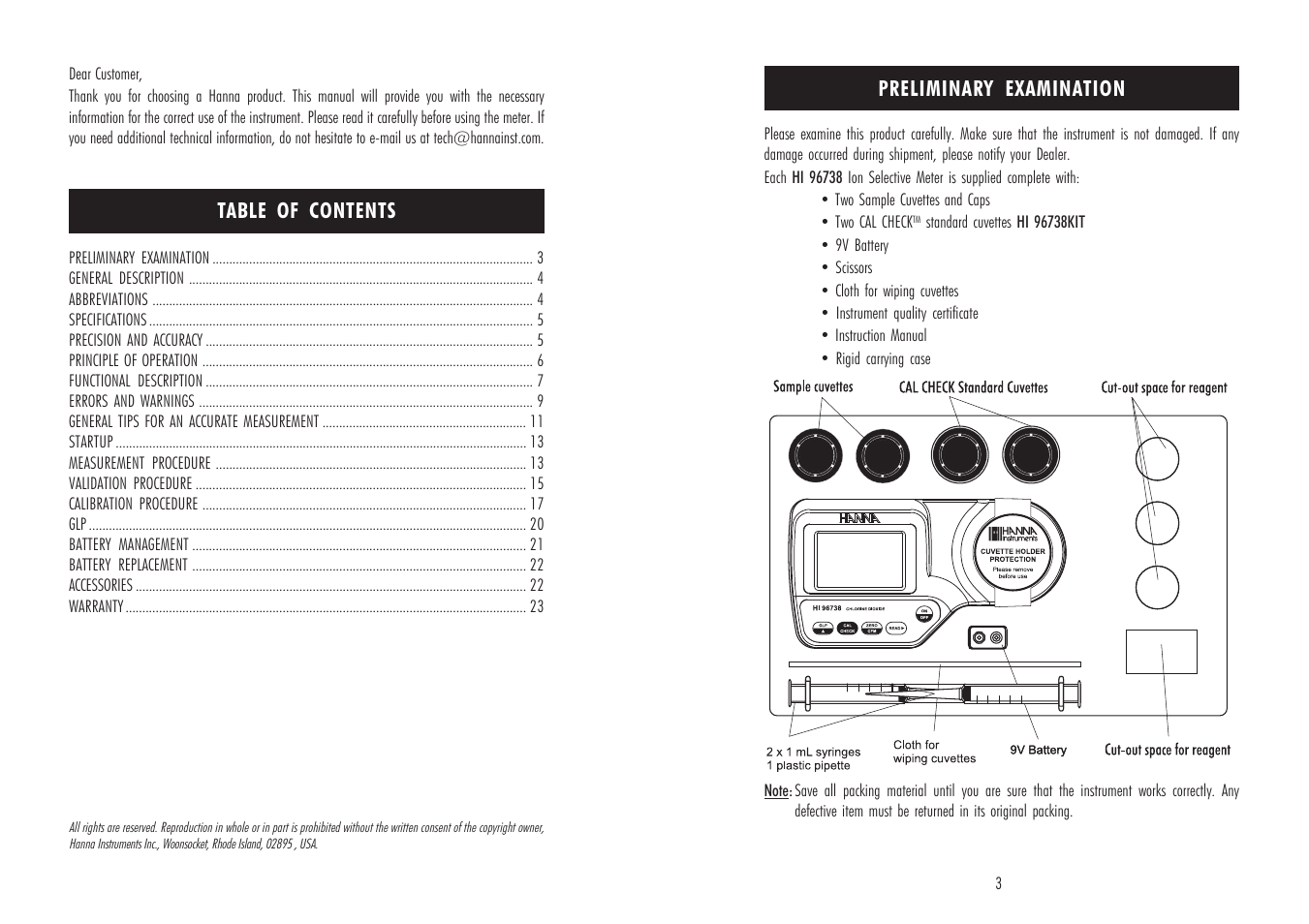 Hanna Instruments HI 96738 User Manual | Page 2 / 13