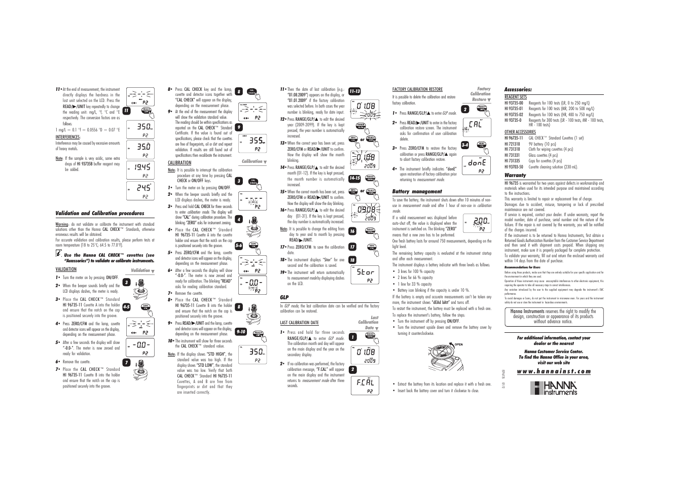 Hanna Instruments HI 96735 User Manual | Page 2 / 2