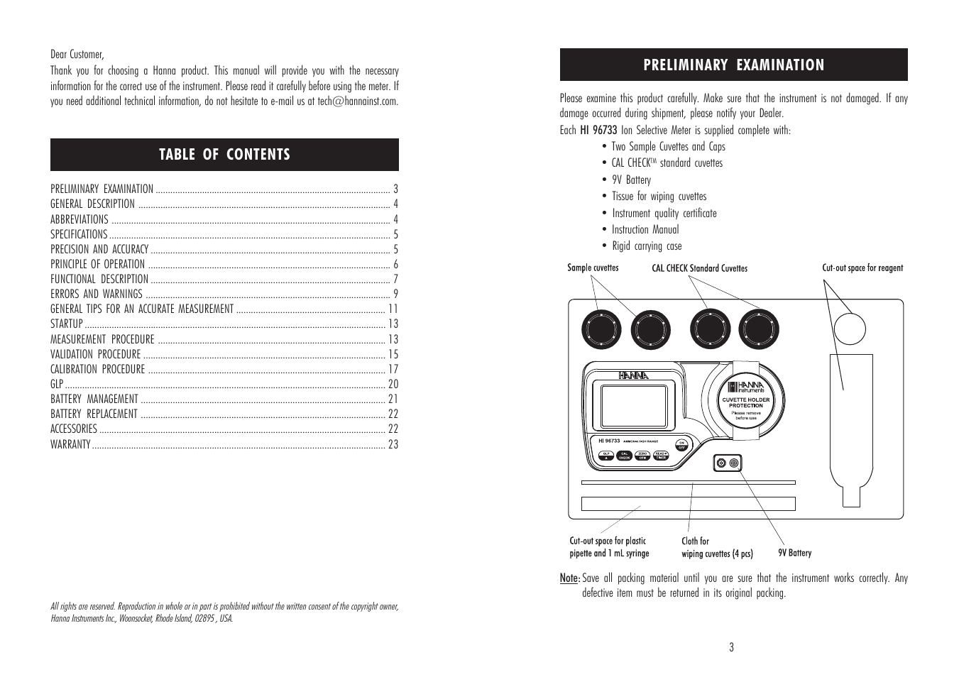 Hanna Instruments HI 96733 User Manual | Page 2 / 13