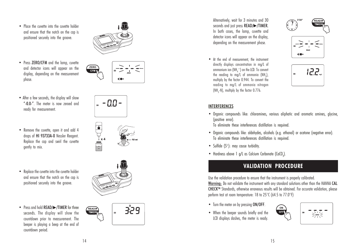 Validation procedure | Hanna Instruments HI 96733 User Manual | Page 8 / 13