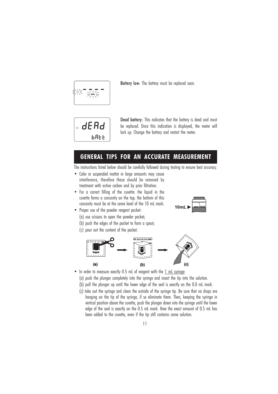 General tips for an accurate measurement | Hanna Instruments HI 96731 User Manual | Page 11 / 24