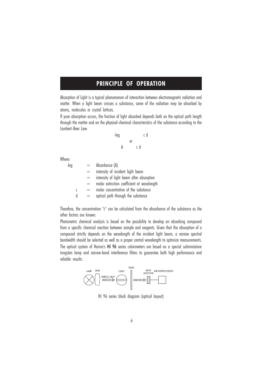 Principle of operation | Hanna Instruments HI 96731 User Manual | Page 6 / 24