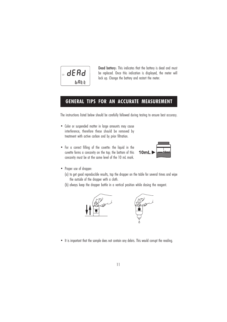 General tips for an accurate measurement | Hanna Instruments HI 96724C User Manual | Page 11 / 24