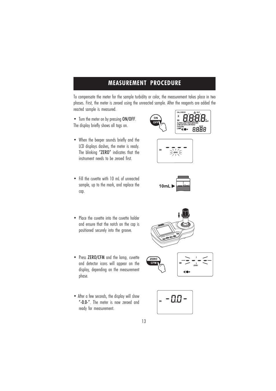 Measurement procedure | Hanna Instruments HI 96724C User Manual | Page 13 / 24