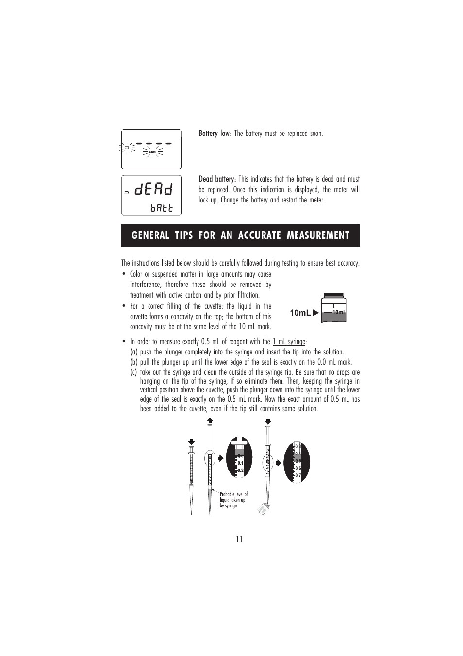 General tips for an accurate measurement | Hanna Instruments HI 96719 User Manual | Page 11 / 24