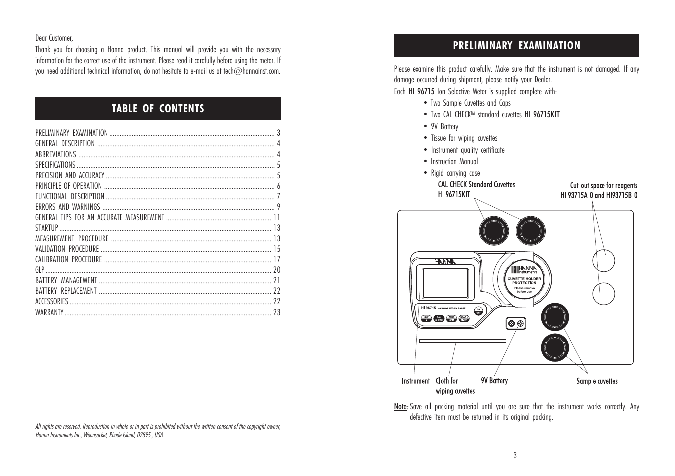 Hanna Instruments HI 96715C User Manual | Page 2 / 13