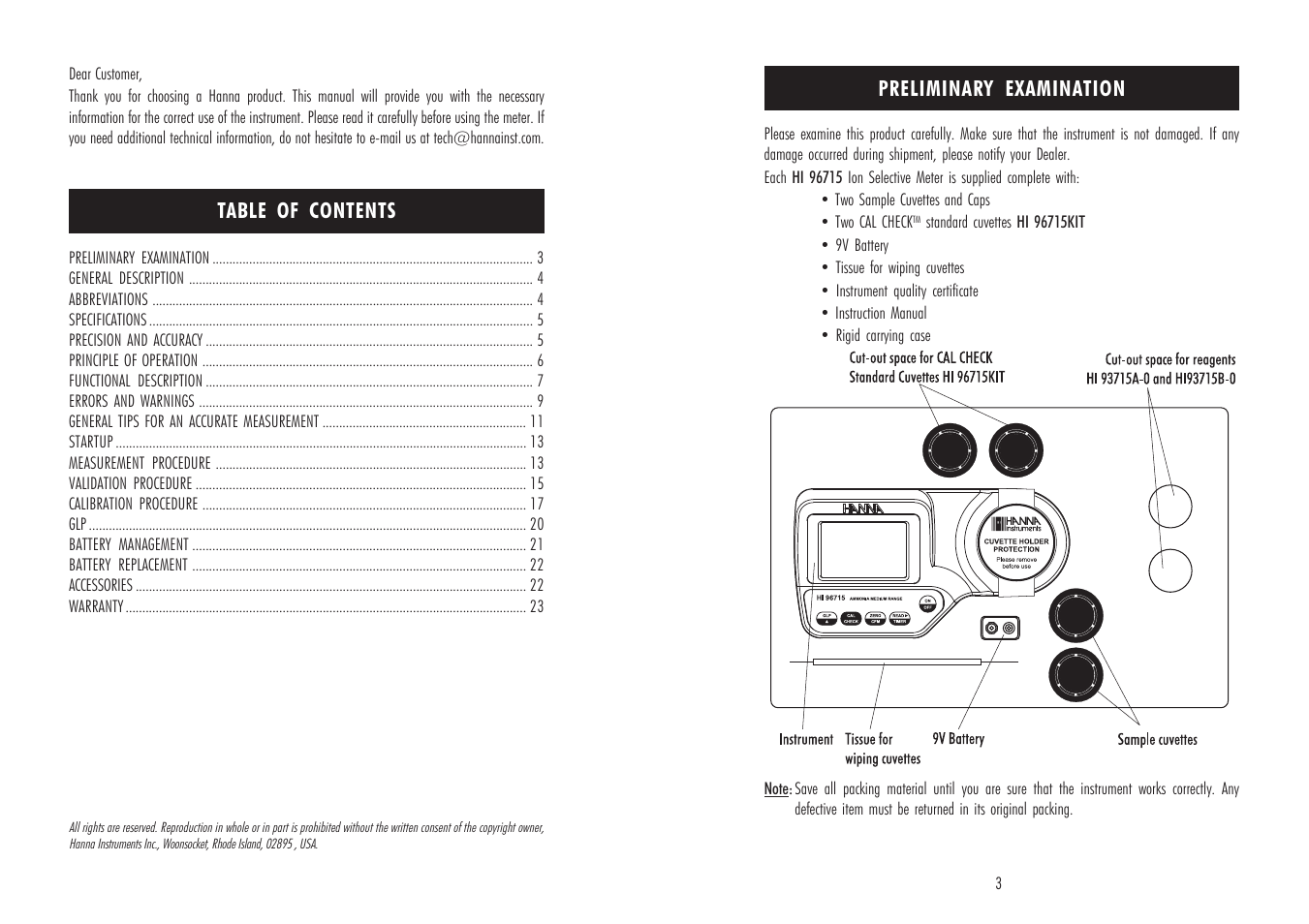 Hanna Instruments HI 96715 User Manual | Page 2 / 13
