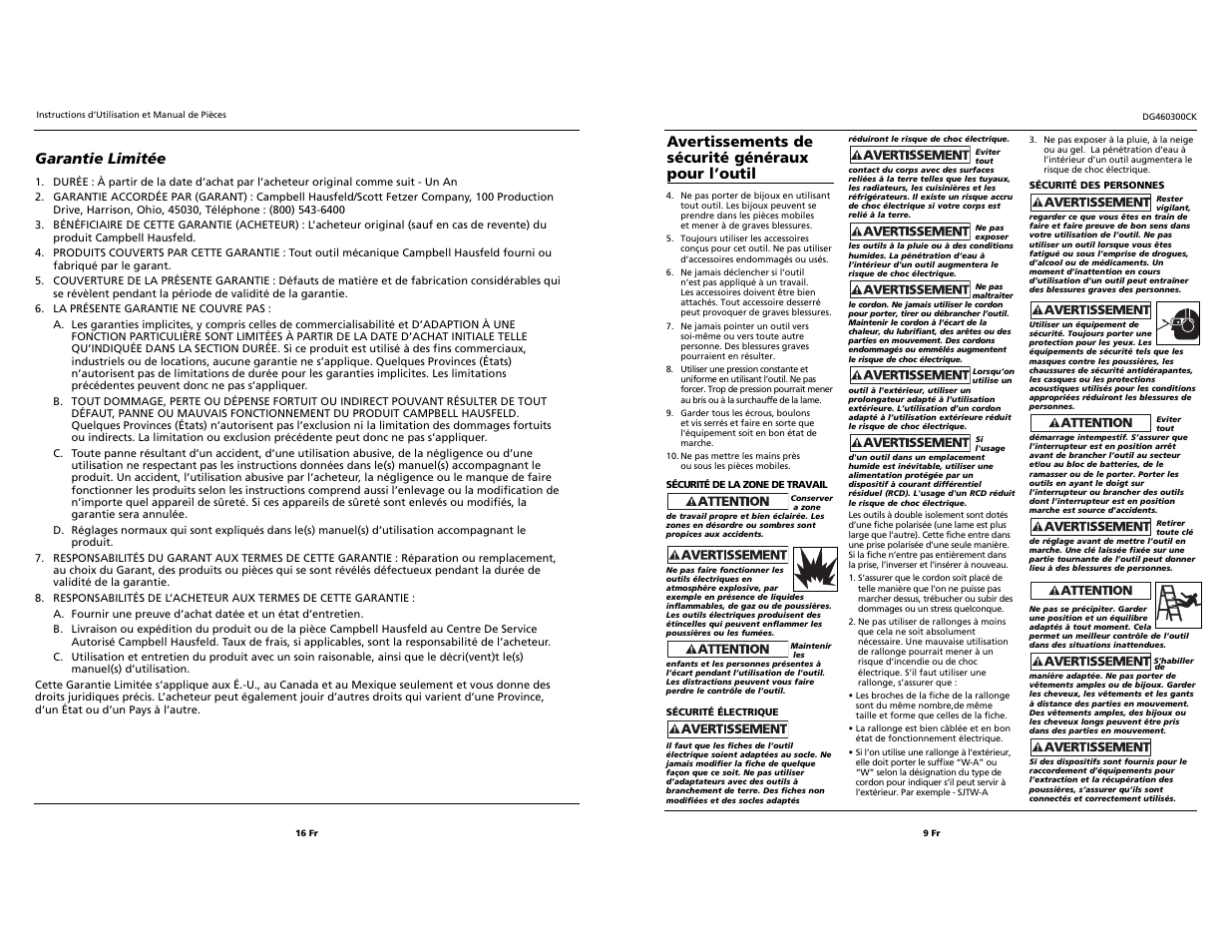 Campbell Hausfeld DG460300CK S User Manual | Page 9 / 12