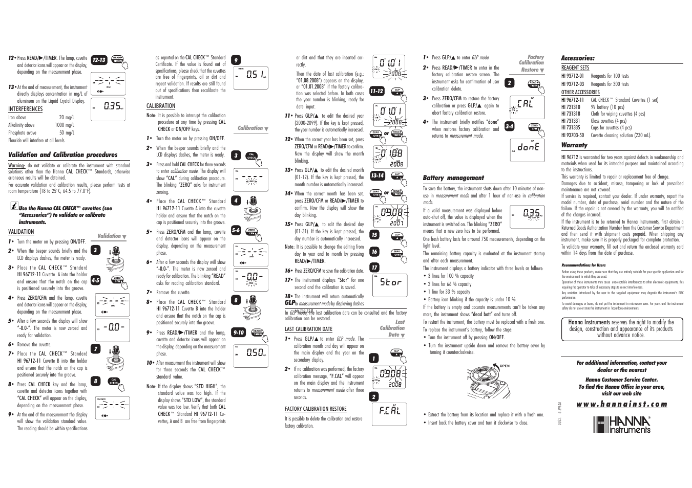 Hanna Instruments HI 96712 User Manual | Page 2 / 2