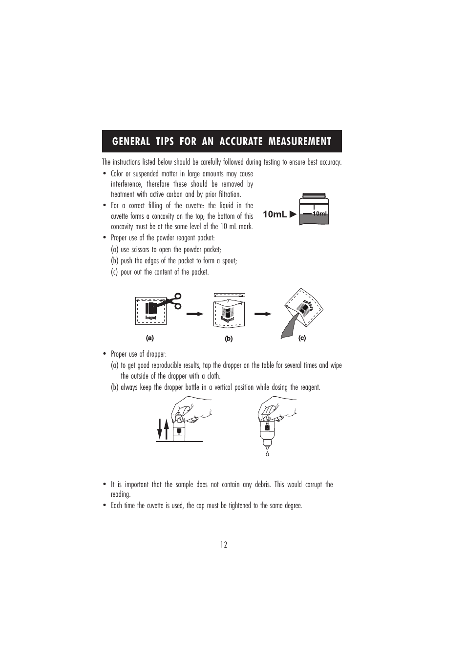 General tips for an accurate measurement | Hanna Instruments HI 96710 User Manual | Page 12 / 28