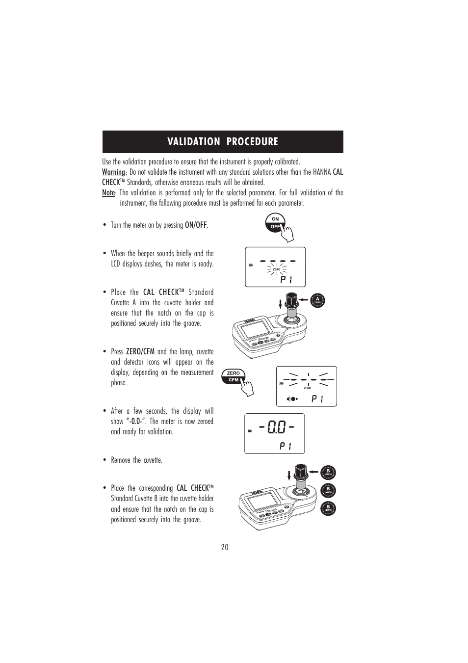 Validation procedure | Hanna Instruments HI 96710 User Manual | Page 20 / 28