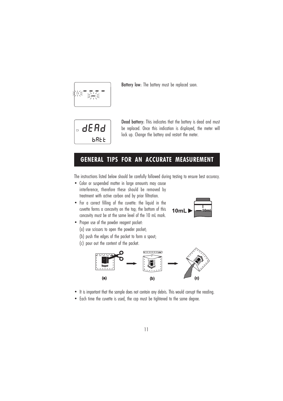 General tips for an accurate measurement | Hanna Instruments HI 96709 User Manual | Page 11 / 24