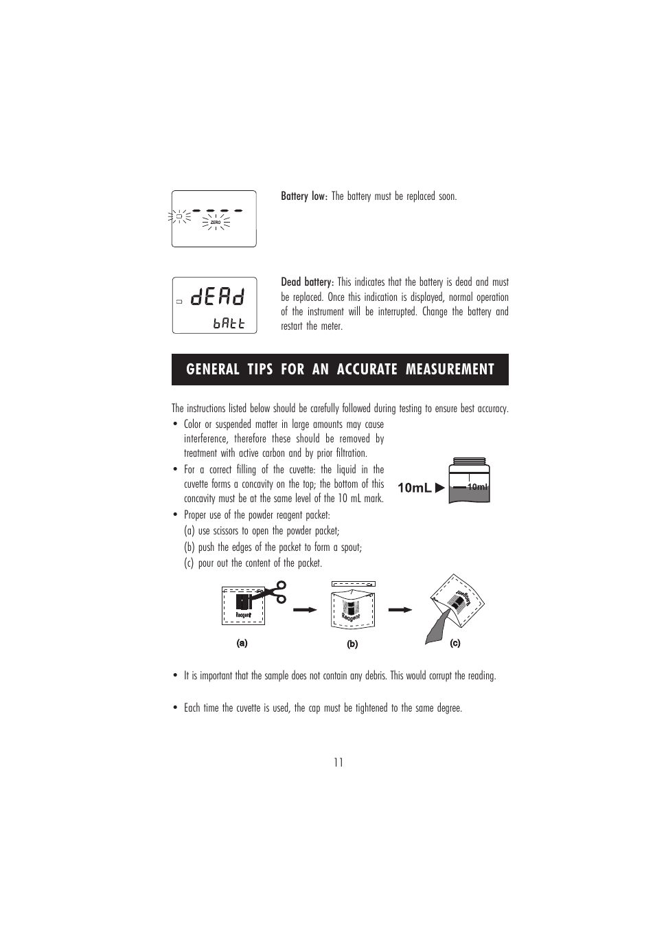 General tips for an accurate measurement | Hanna Instruments HI 96707C User Manual | Page 11 / 24