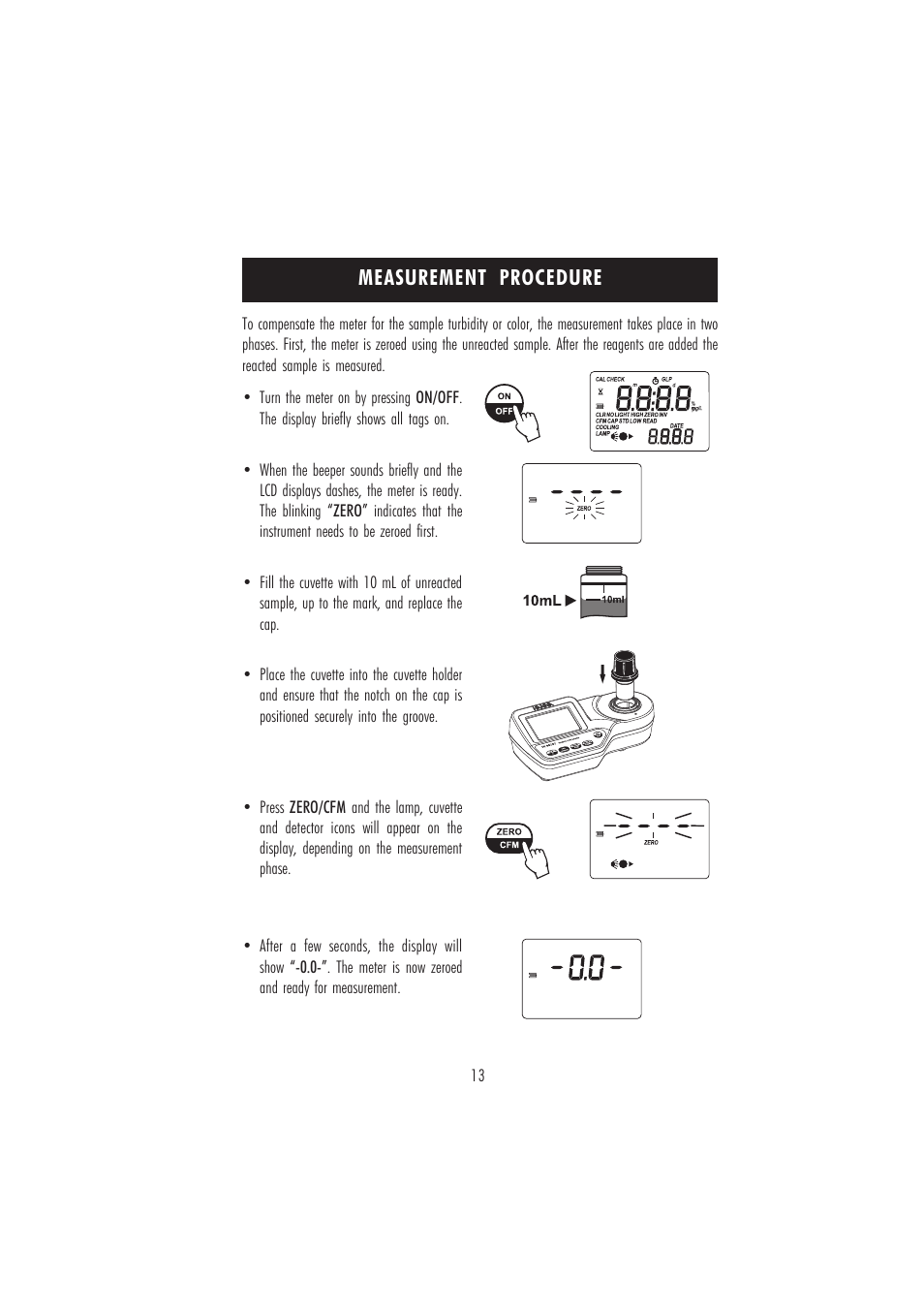 Measurement procedure | Hanna Instruments HI 96707C User Manual | Page 13 / 24