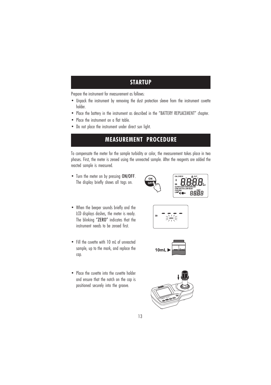 Measurement procedure startup | Hanna Instruments HI 96706C User Manual | Page 13 / 24