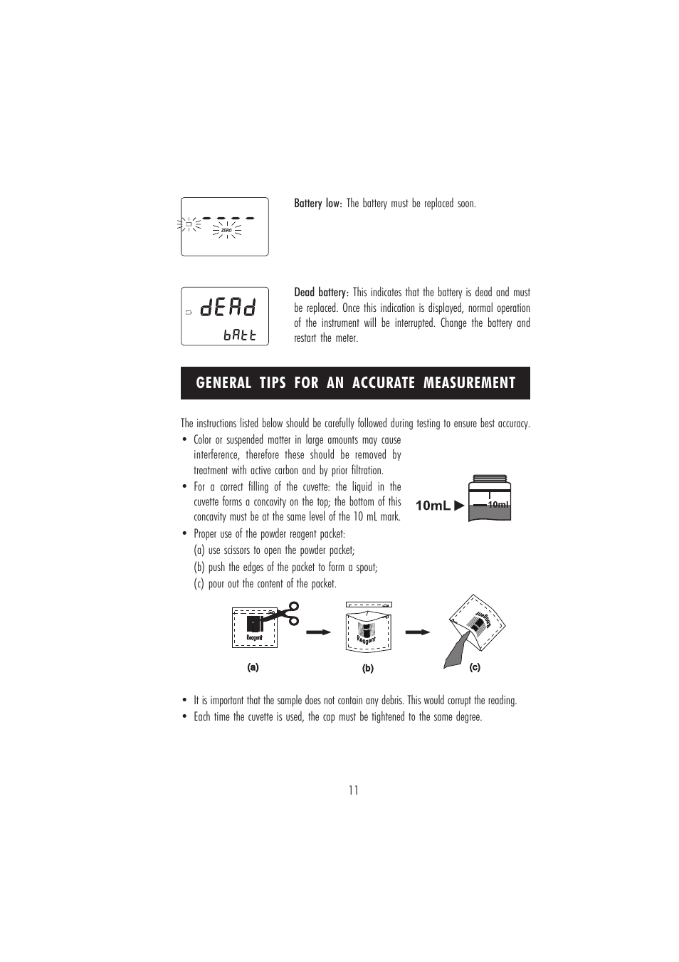 General tips for an accurate measurement | Hanna Instruments HI 96702 User Manual | Page 11 / 24