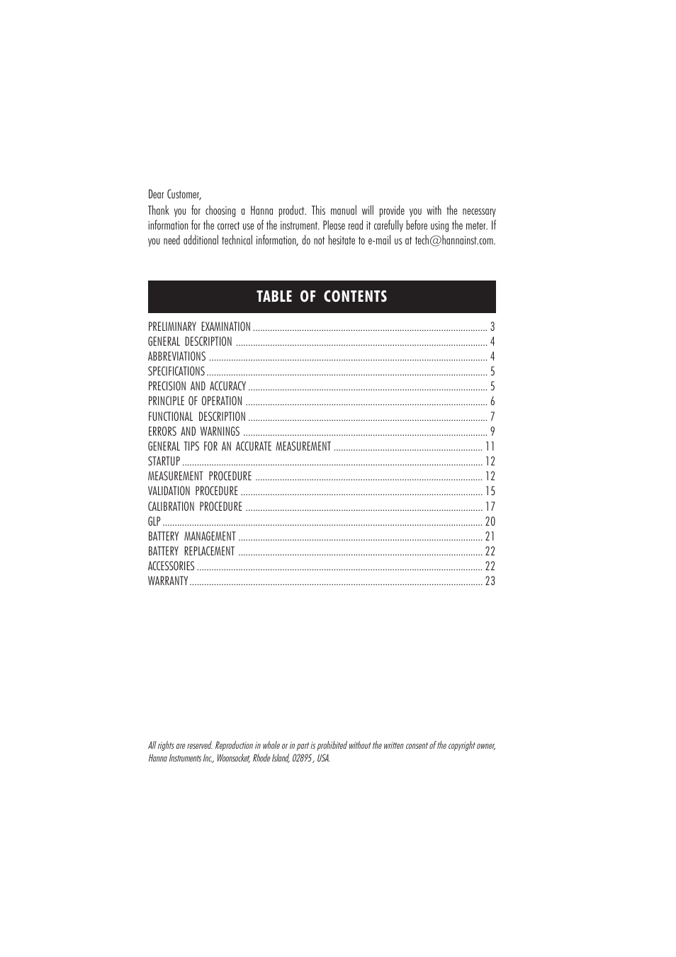 Hanna Instruments HI 96702 User Manual | Page 2 / 24