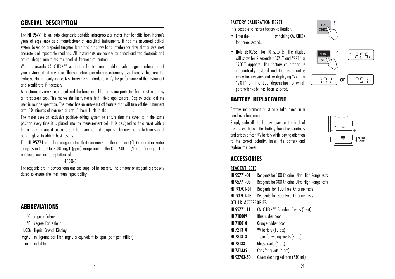 Hanna Instruments HI 95771 User Manual | Page 4 / 12