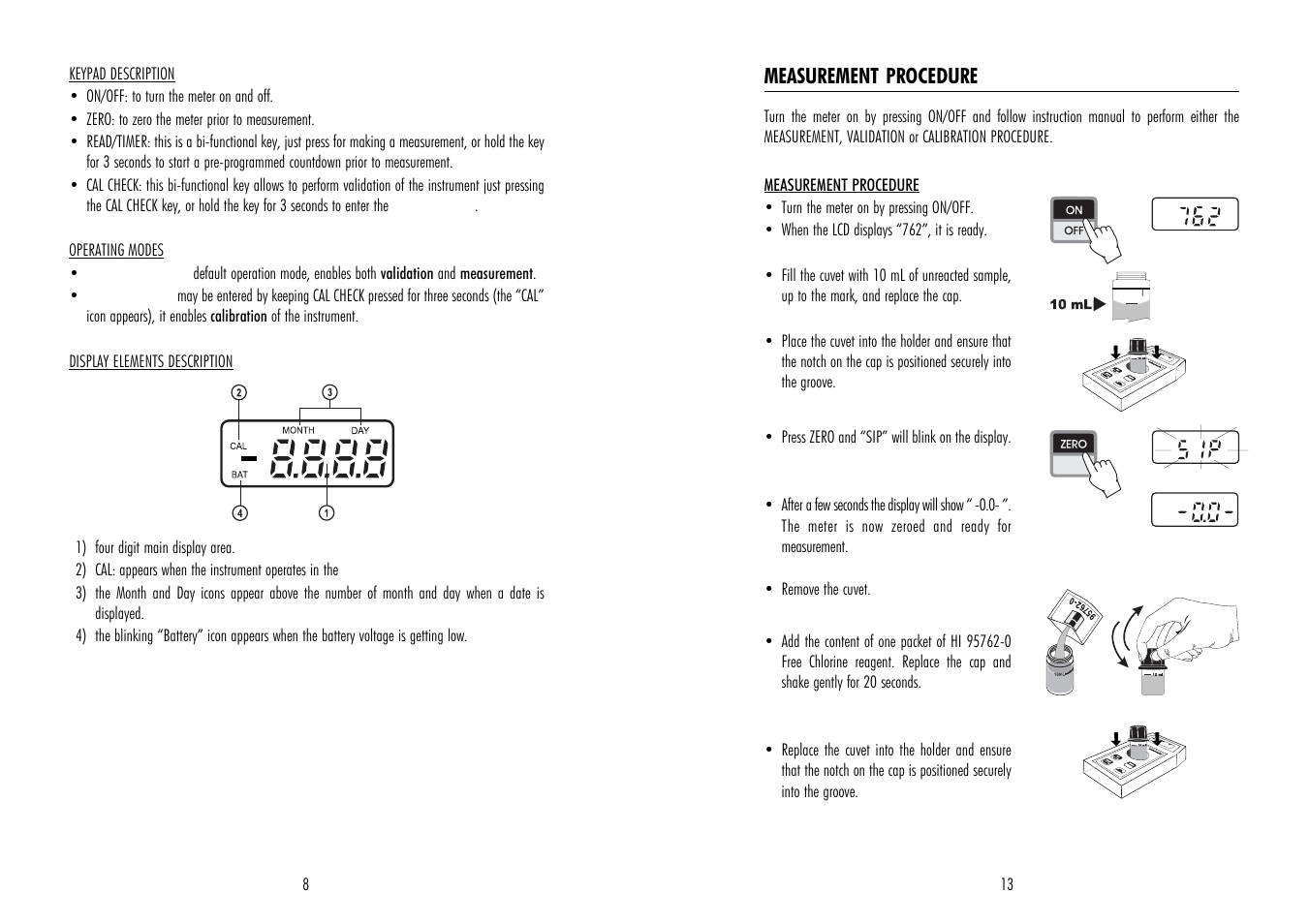 Hanna Instruments HI 95762 User Manual | Page 8 / 10