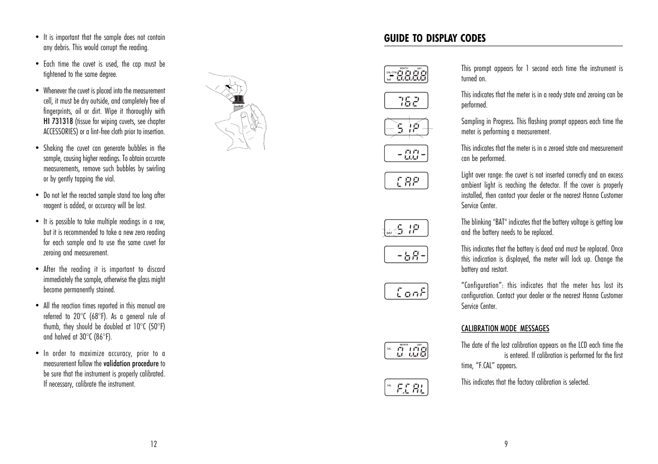 Hanna Instruments HI 95762 User Manual | Page 9 / 10