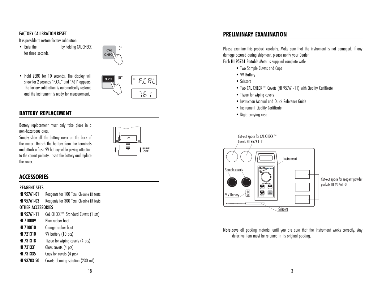 Hanna Instruments HI 95761 User Manual | Page 3 / 10