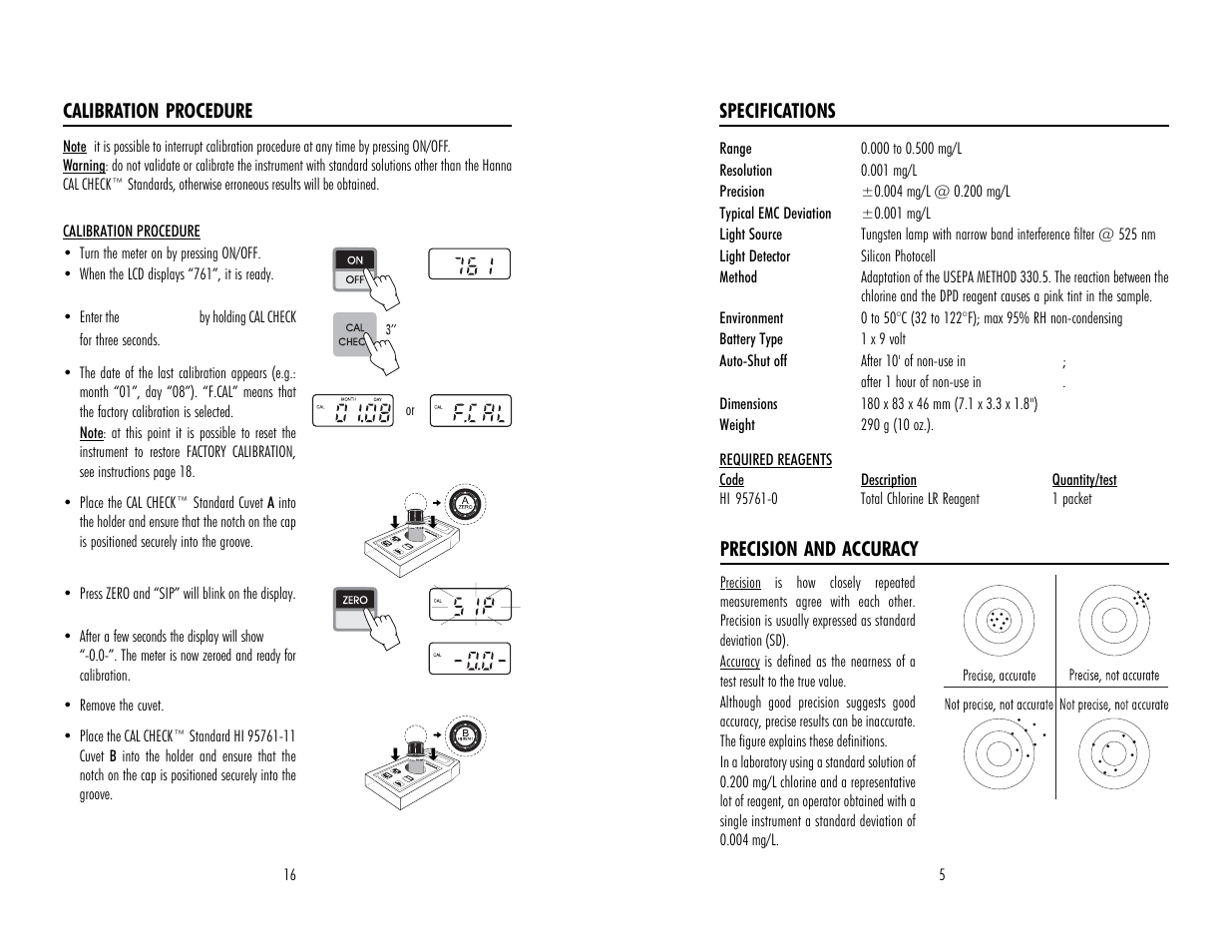 Hanna Instruments HI 95761 User Manual | Page 5 / 10