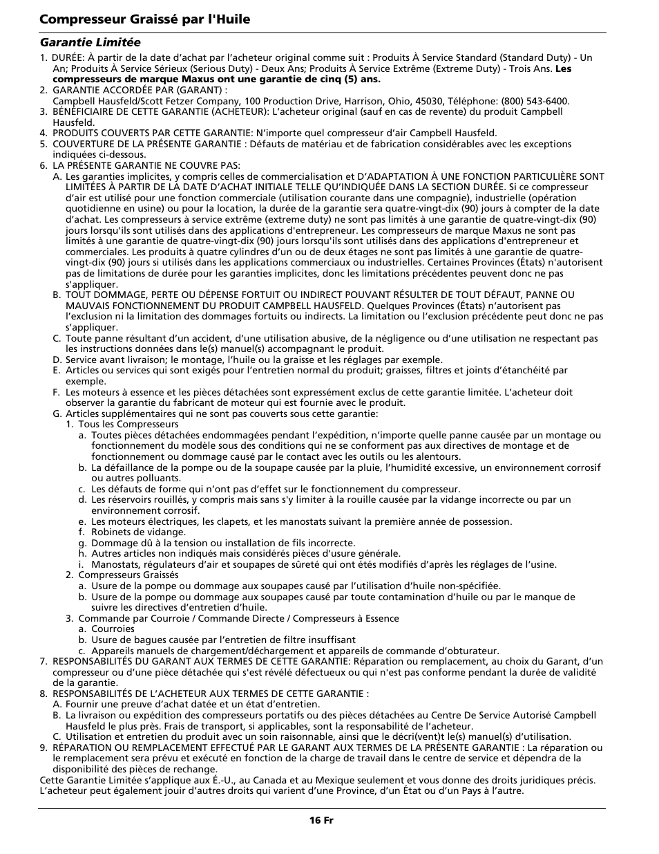 Campbell Hausfeld IN615601AV User Manual | Page 16 / 24