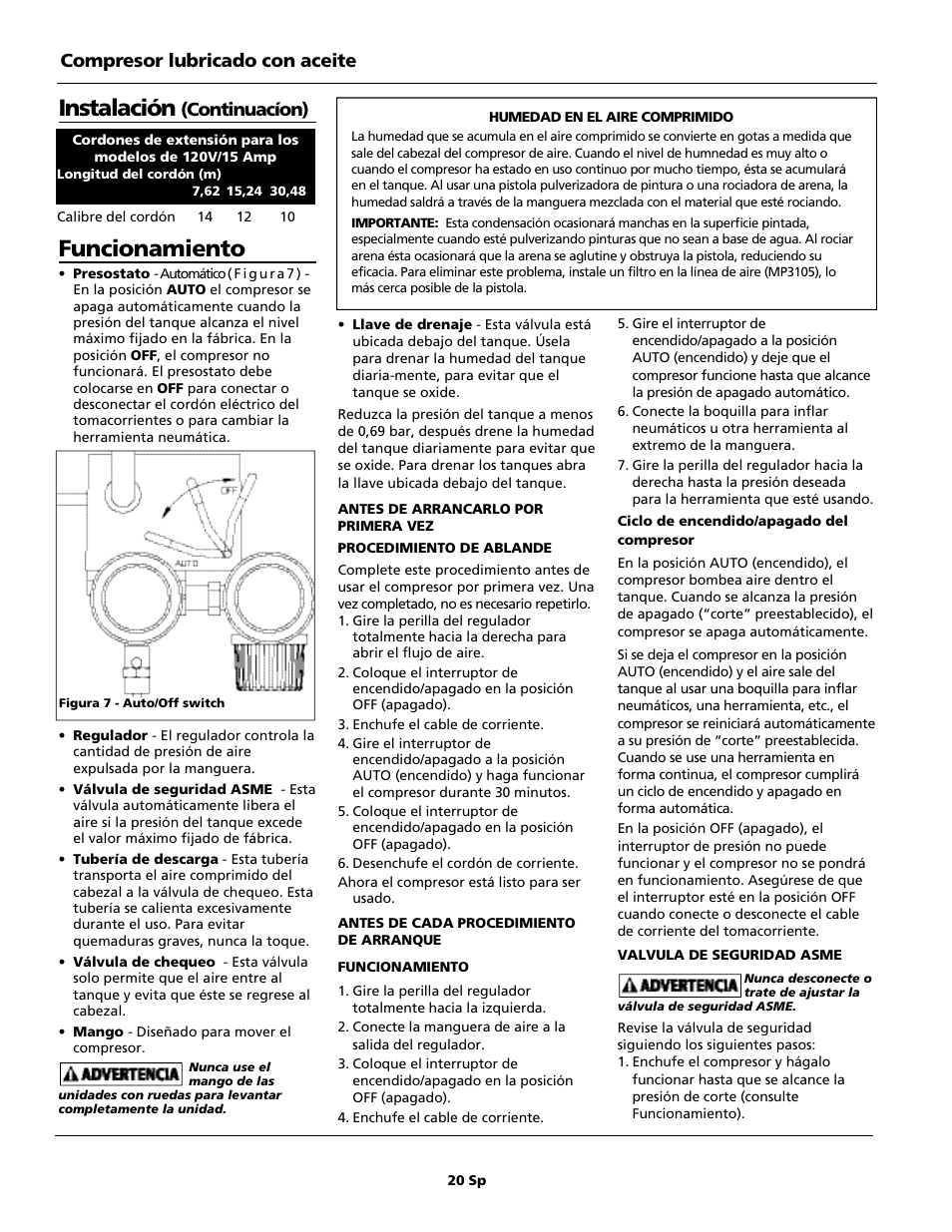 Instalación | Campbell Hausfeld IN615601AV User Manual | Page 20 / 24