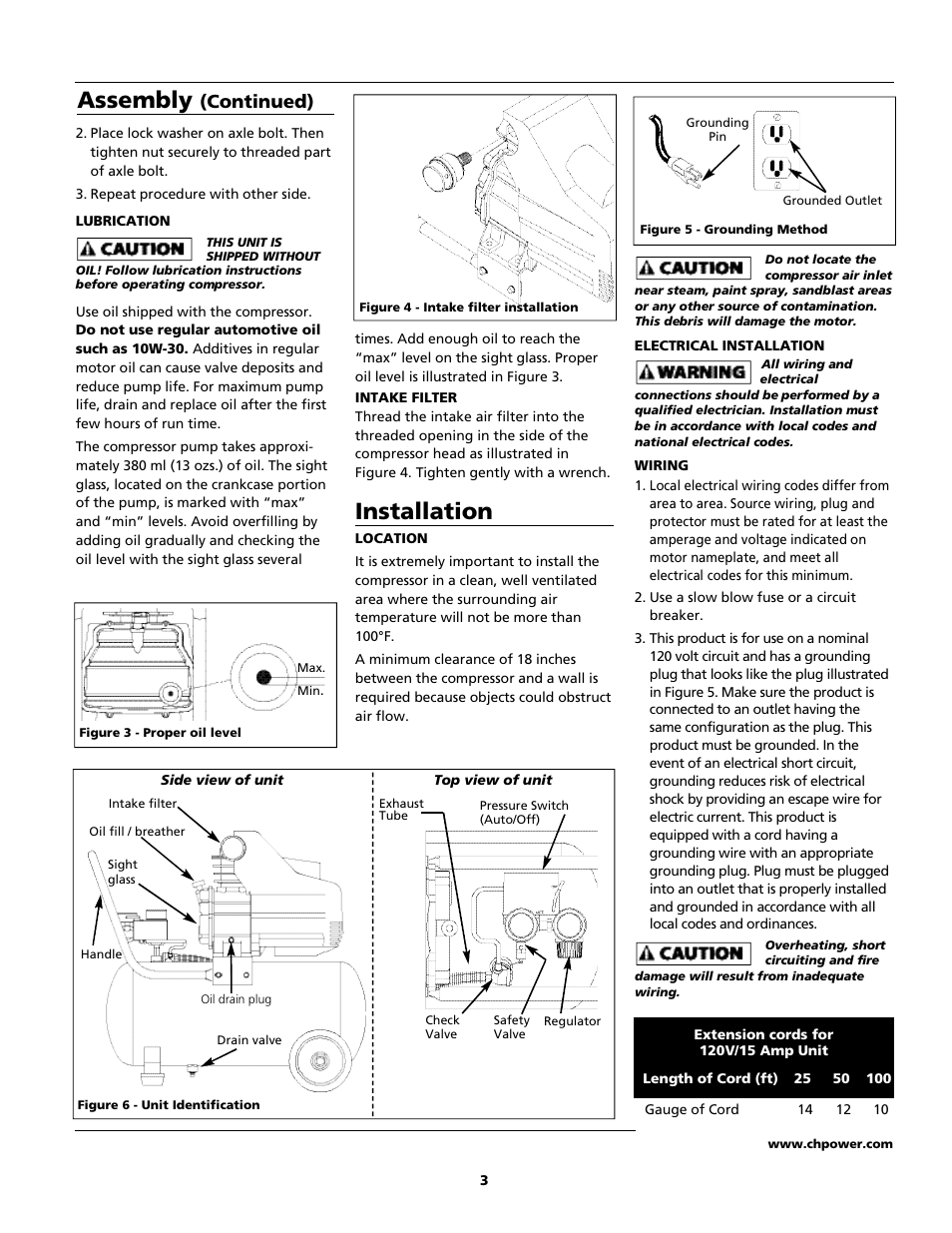 Assembly | Campbell Hausfeld IN615601AV User Manual | Page 3 / 24