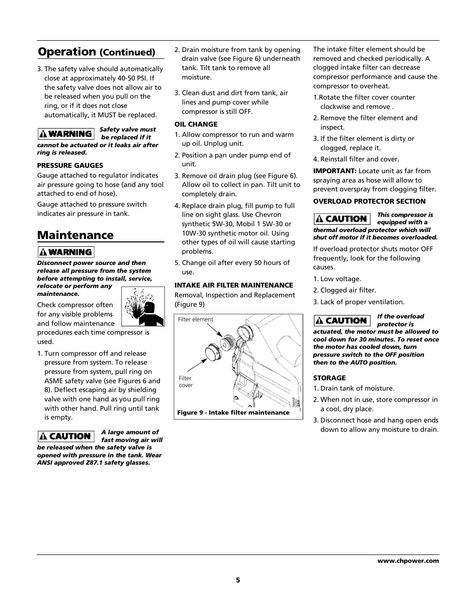 Campbell Hausfeld IN615601AV User Manual | Page 5 / 24